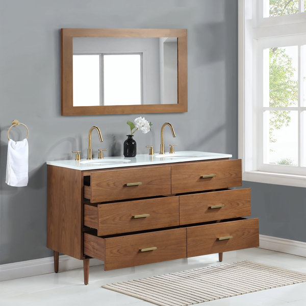 AllModern Dondi 54" Double Bathroom Vanity with Quartz Top & Reviews ...